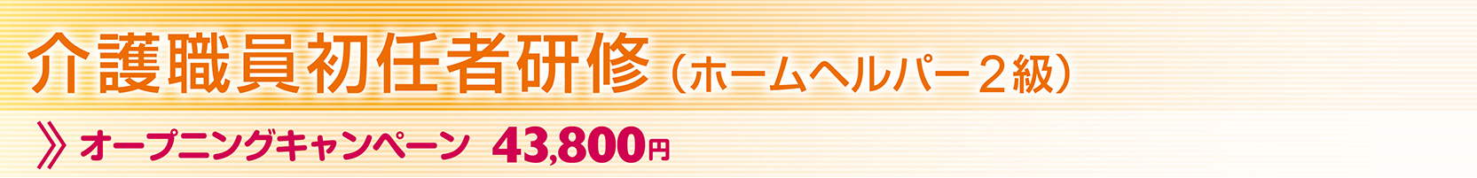 介護職員初任者研修(ホームヘルパー2級) 43,800円